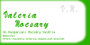 valeria mocsary business card