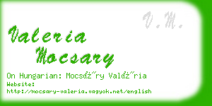 valeria mocsary business card
